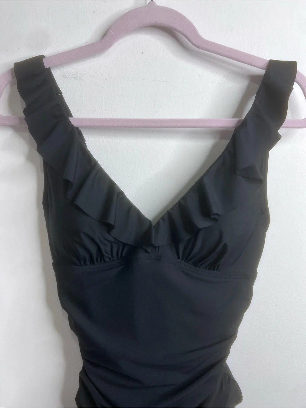 DKNY Women's Ruffle Plunge Underwire Tummy Control One-Piece Swimsuit NWT Size S - Picture 6 of 16